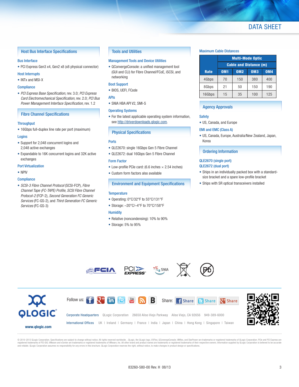 Data sheet | QLogic 2600 Series DataSheet User Manual | Page 3 / 3
