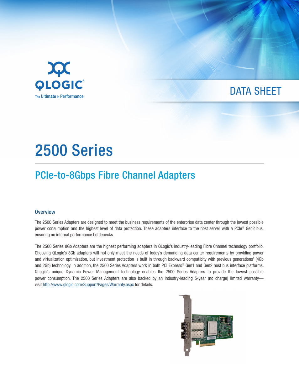 QLogic 2500 Series DataSheet User Manual | 4 pages