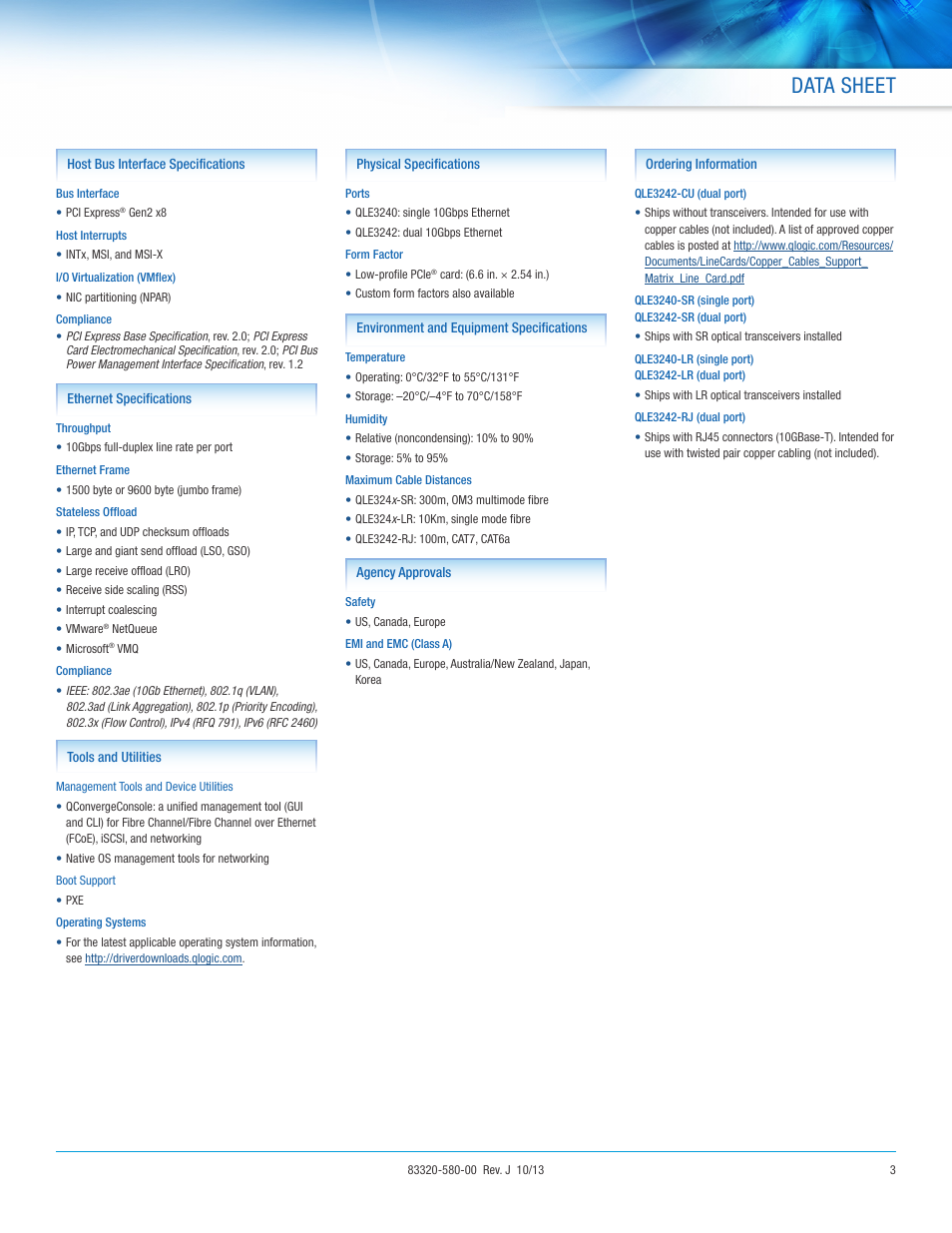 Data sheet | QLogic 3200 Series DataSheet User Manual | Page 3 / 4