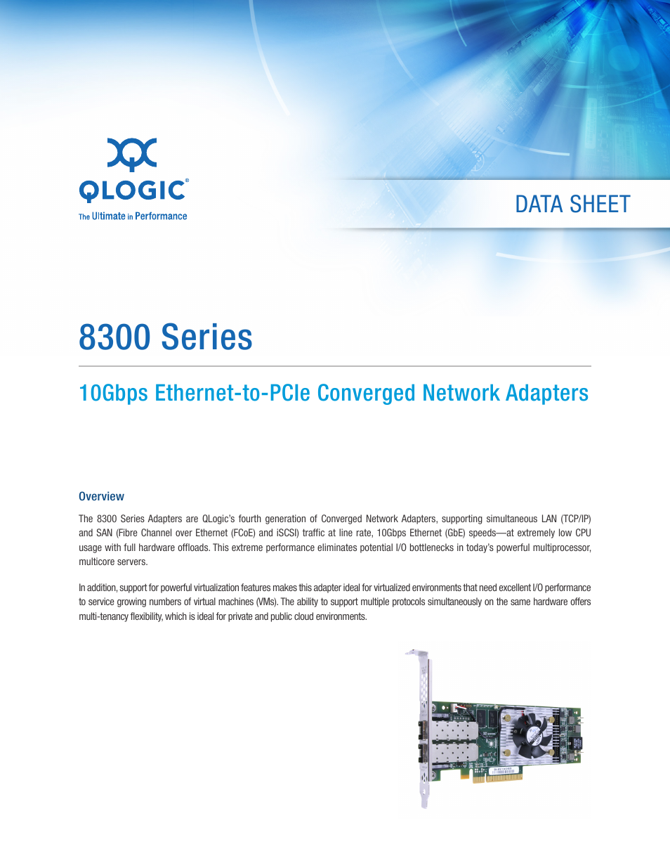 QLogic 8300 Series DataSheet User Manual | 4 pages