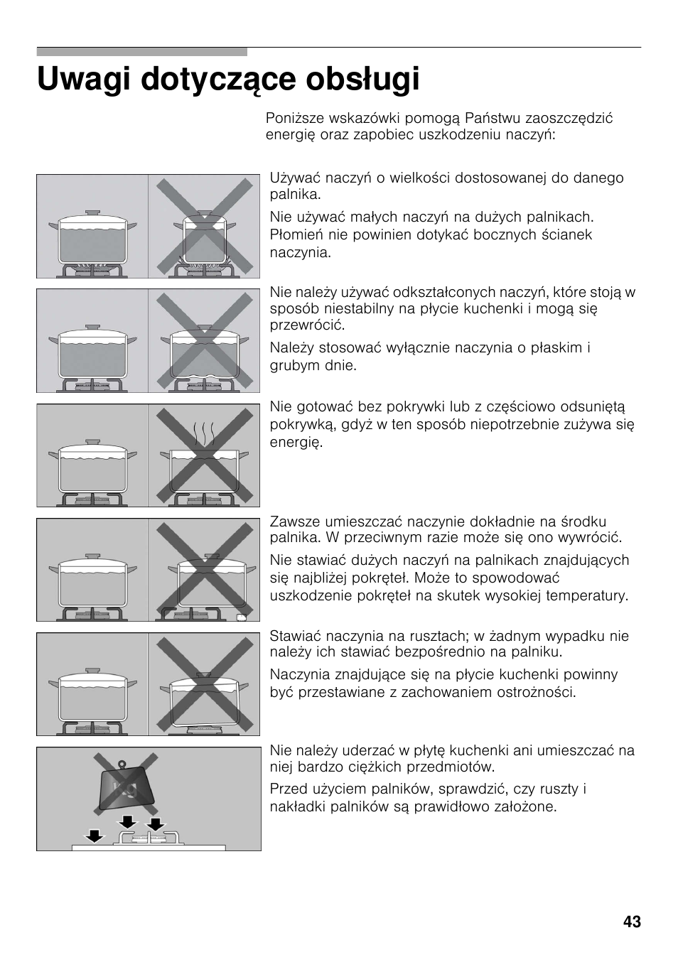 Uwagi dotycz ące obsługi | Bosch PCX815B90E Placa de gas 75 cm de ancho Acero inoxidable EAN 4242002510750 User Manual | Page 42 / 74