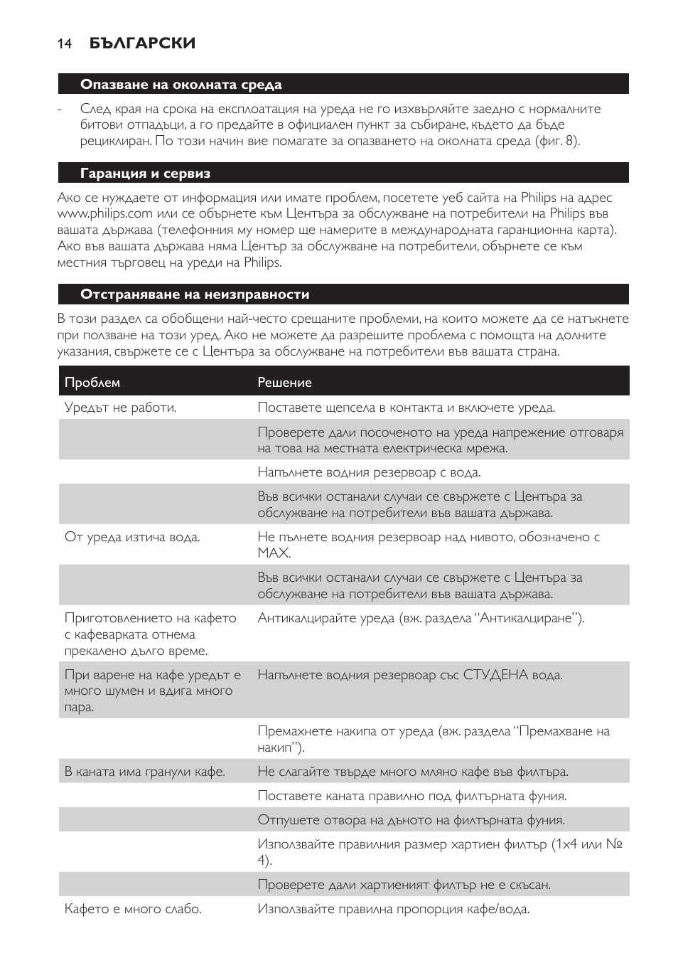 Philips HD7584 User Manual | Page 14 / 118