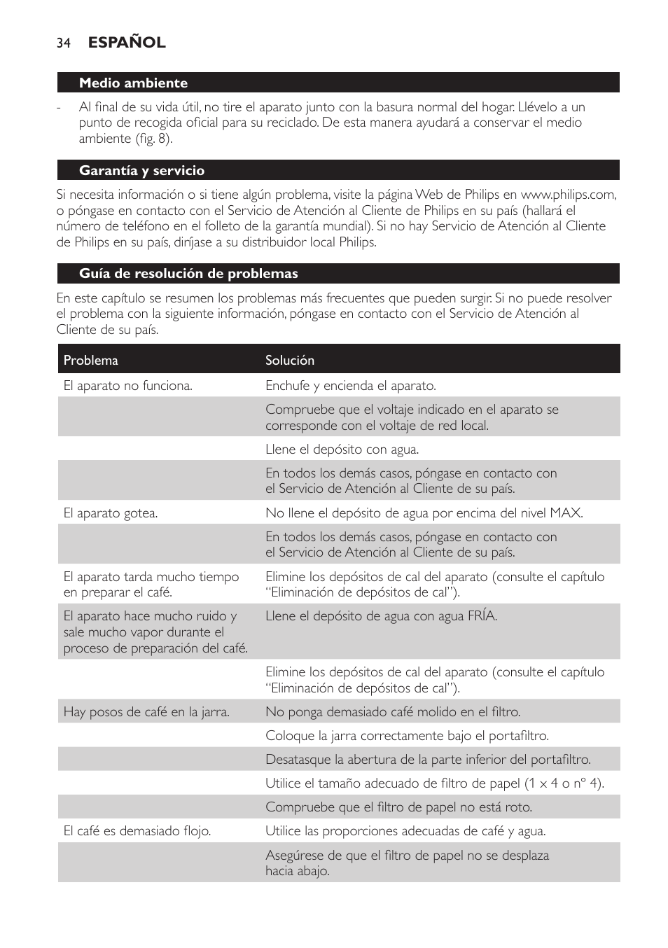 Philips HD7584 User Manual | Page 34 / 118