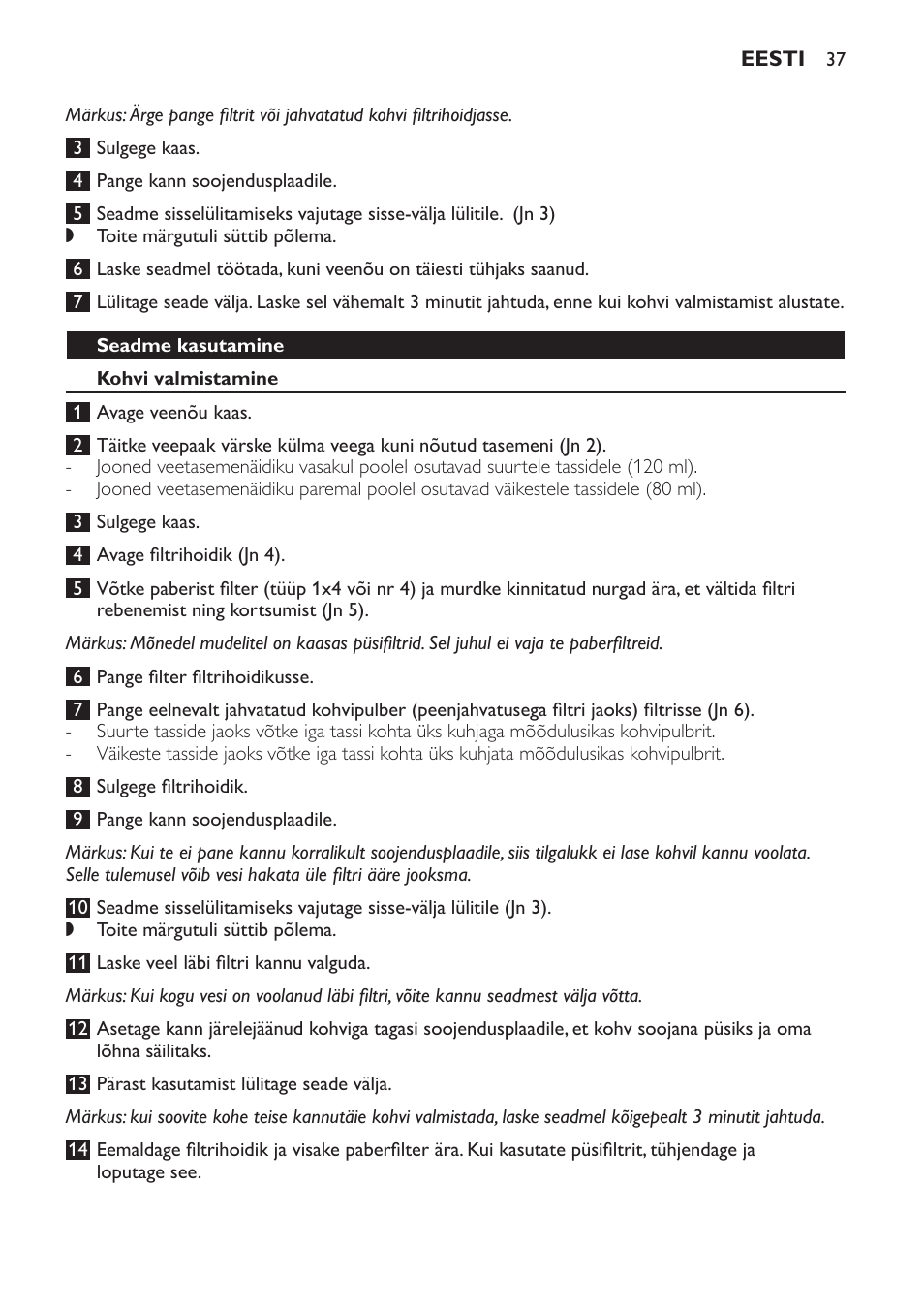 Philips HD7584 User Manual | Page 37 / 118