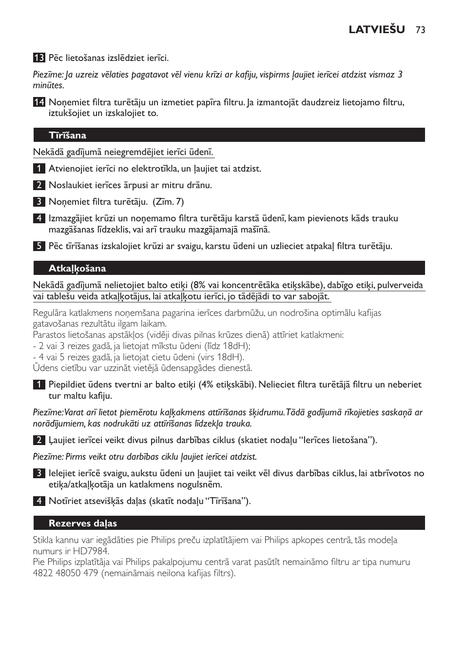Philips HD7584 User Manual | Page 73 / 118