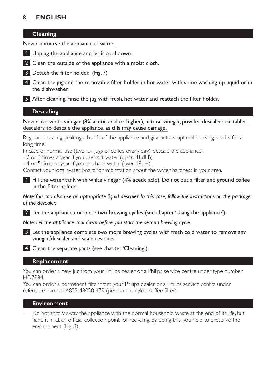 Philips HD7584 User Manual | Page 8 / 118
