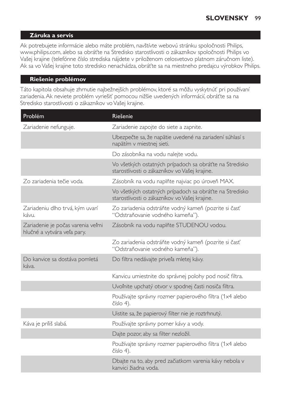 Philips HD7584 User Manual | Page 99 / 118