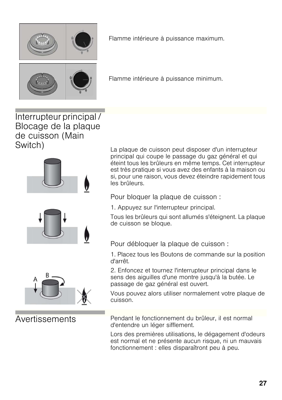 Avertissements | Bosch PCC615B90E Placa de gas 60 cm de ancho Acero inoxidable EAN 4242002487960 User Manual | Page 26 / 86