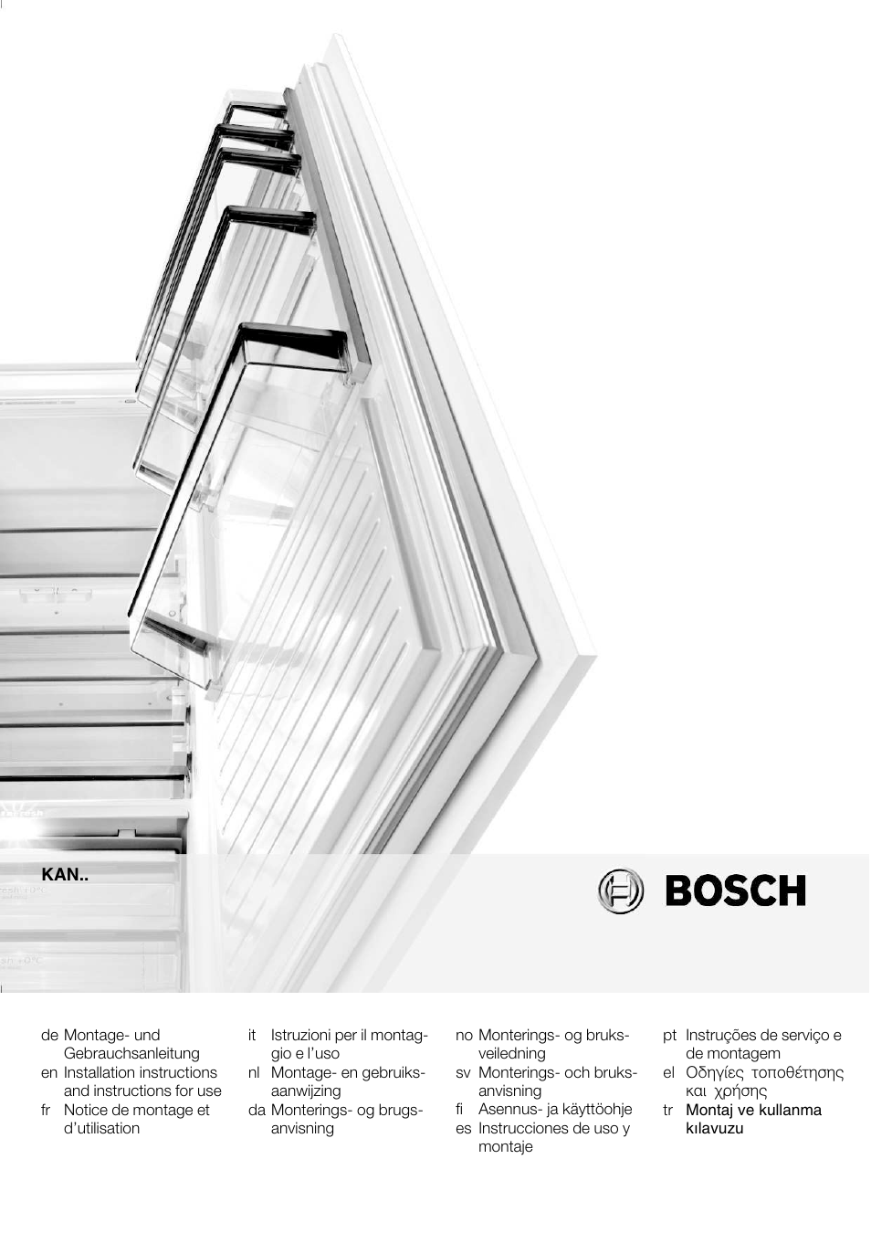 Bosch KAN60A45 Frigorífico americano No Frost Puertas acero mate antihuellas 180 x 90 cm EAN 4242002627571 User Manual | 263 pages