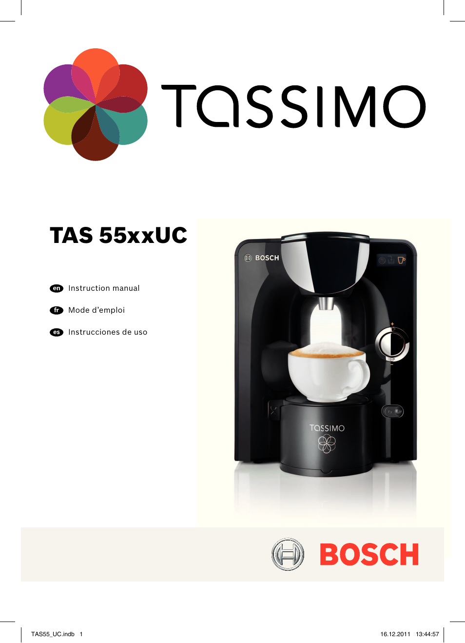 Bosch TAS5542 Máquina multibebida TASSIMO T55 EAN 4242002648316 User Manual | 74 pages