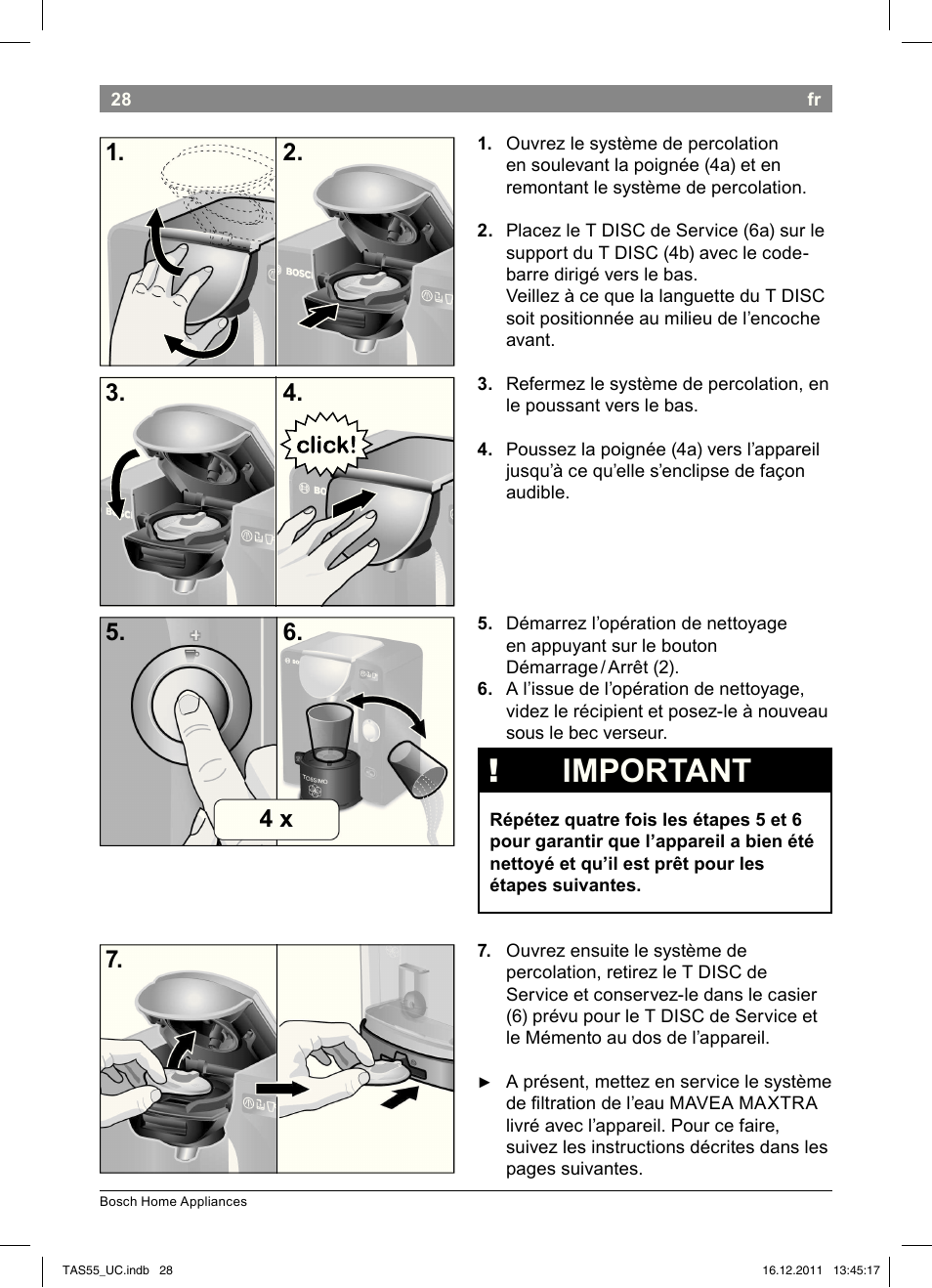 Important | Bosch TAS5542 Máquina multibebida TASSIMO T55 EAN 4242002648316 User Manual | Page 30 / 74