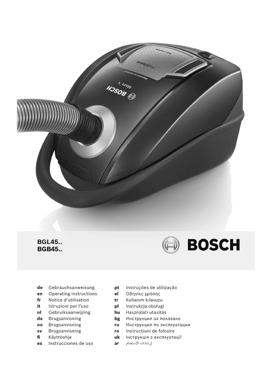 Bosch Aspiradores de trineo BGL452132 Maxxx 2100W hepa parquet EAN 4242002690698 User Manual | 151 pages