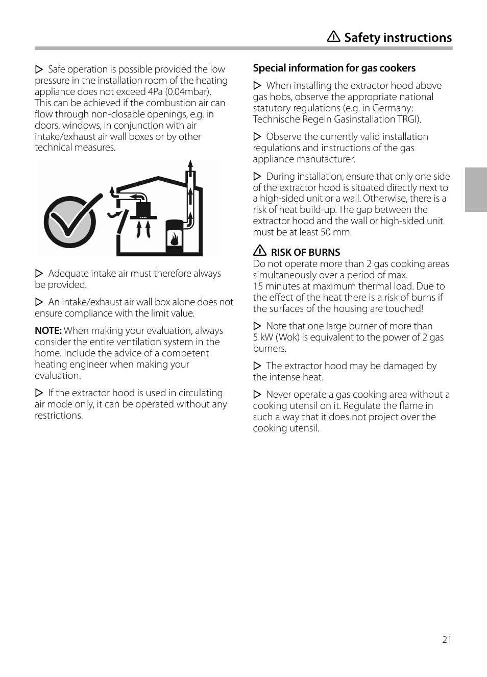 Safety instructions | Bosch DWB129950 Diseño Box EAN 4242002490267 Ancho 120 cm User Manual | Page 21 / 108