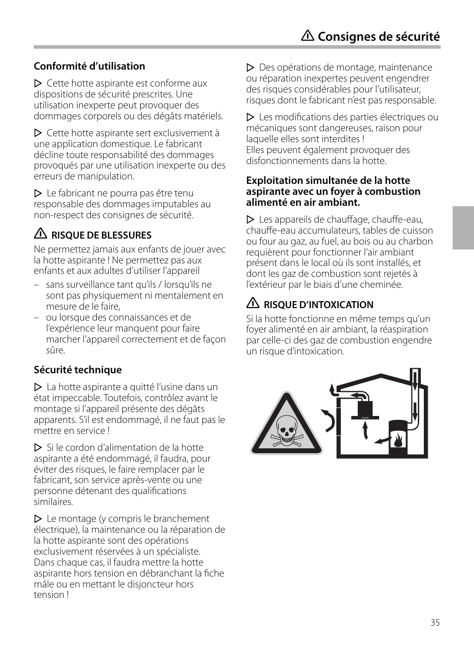 Consignes de sécurité | Bosch DWB129950 Diseño Box EAN 4242002490267 Ancho 120 cm User Manual | Page 35 / 108