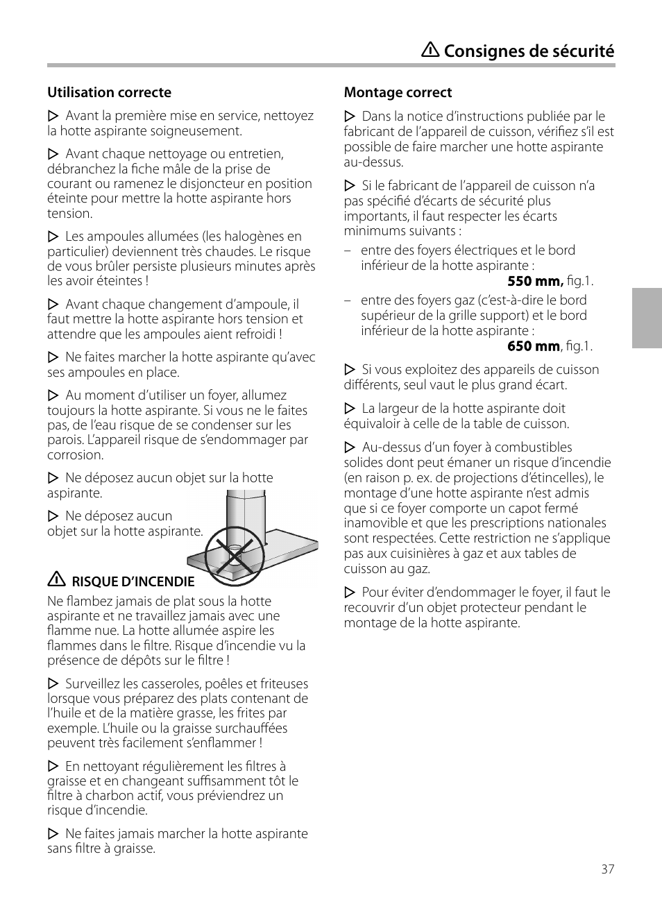 Consignes de sécurité | Bosch DWB129950 Diseño Box EAN 4242002490267 Ancho 120 cm User Manual | Page 37 / 108