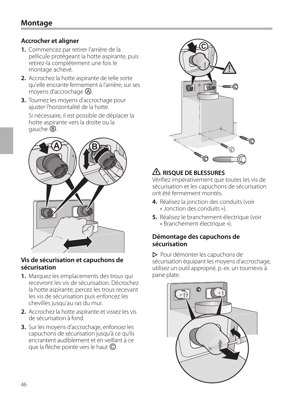 Montage | Bosch DWB129950 Diseño Box EAN 4242002490267 Ancho 120 cm User Manual | Page 46 / 108