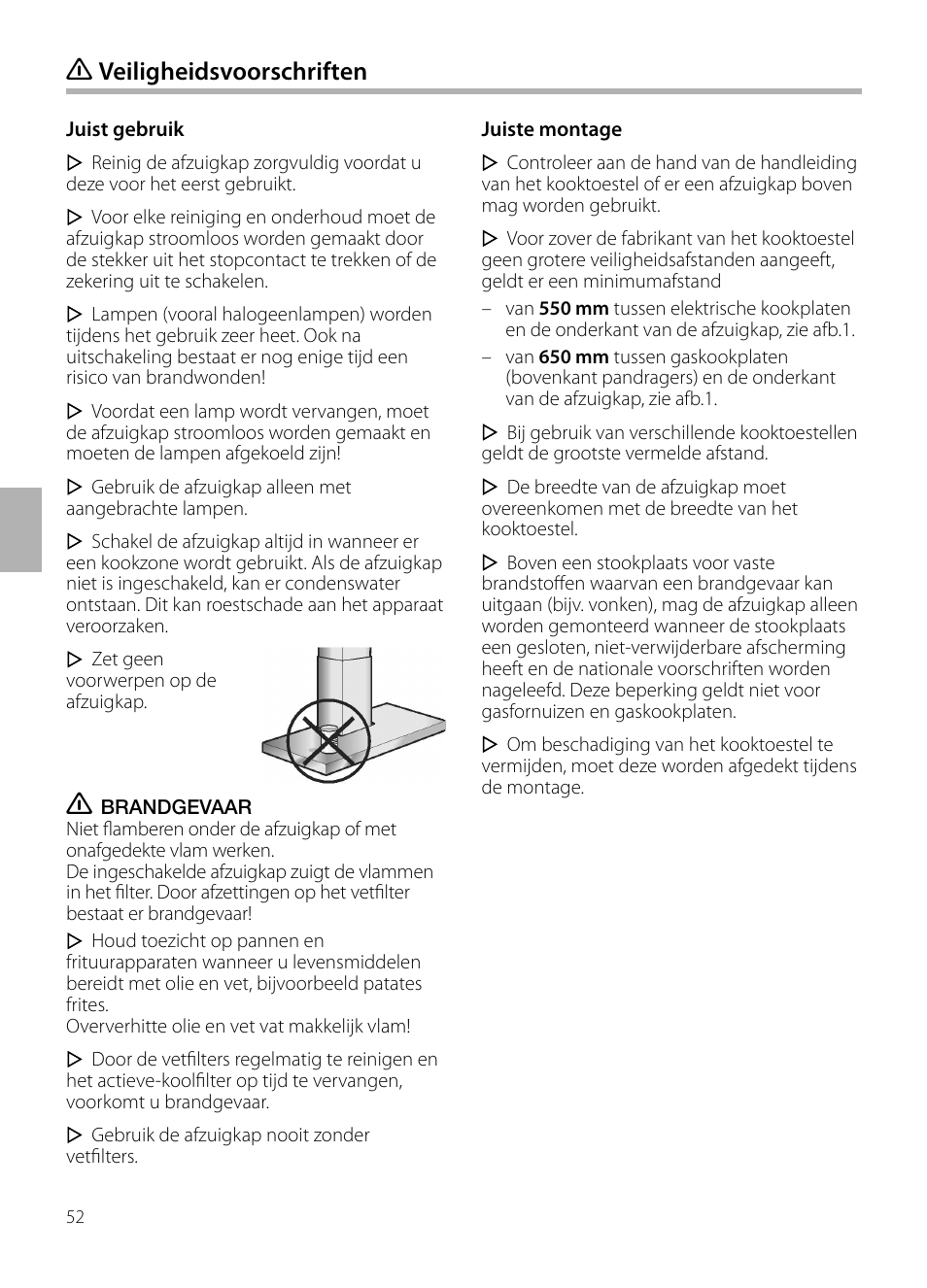 Veiligheidsvoorschriften | Bosch DWB129950 Diseño Box EAN 4242002490267 Ancho 120 cm User Manual | Page 52 / 108