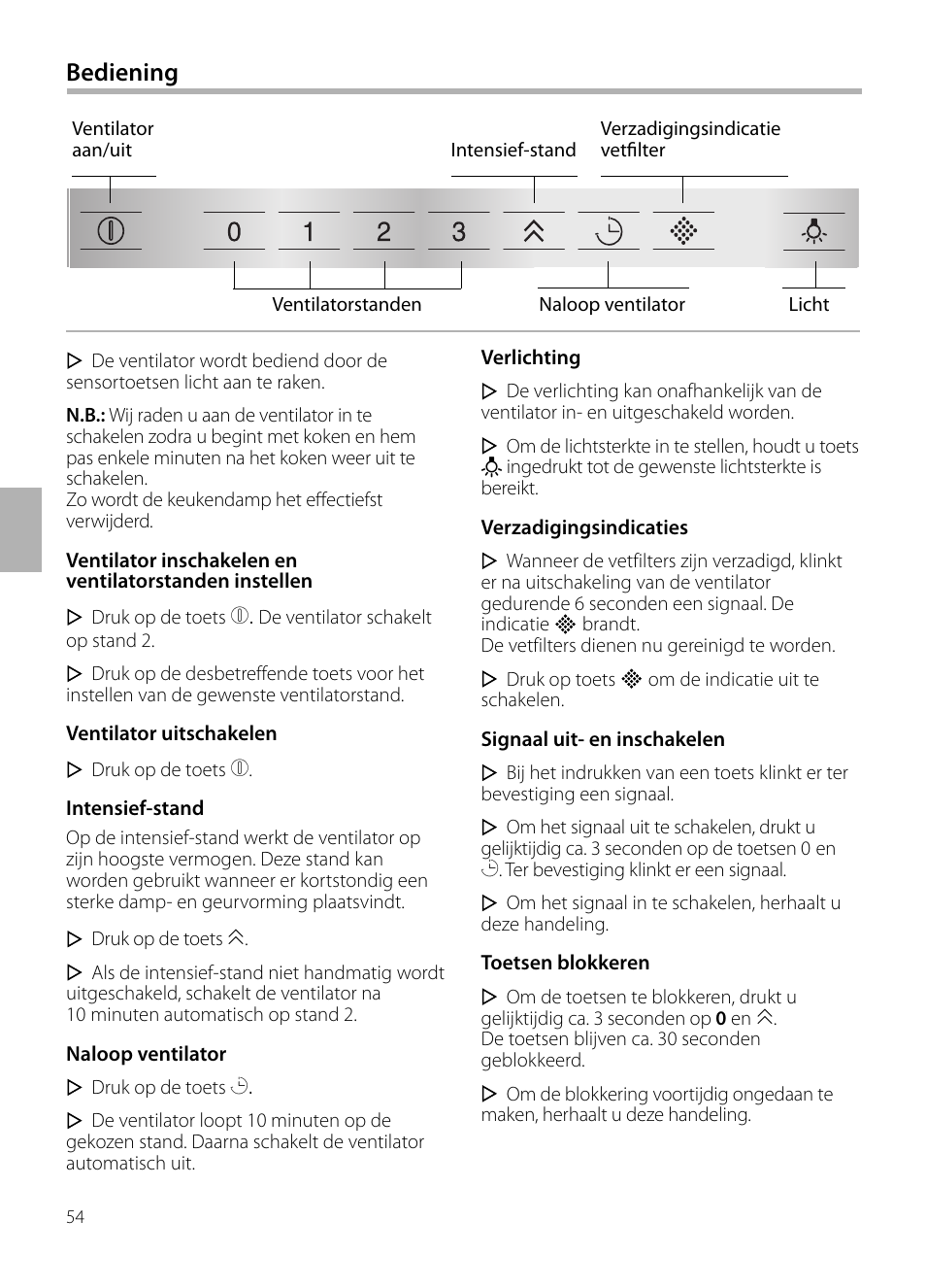 Bediening | Bosch DWB129950 Diseño Box EAN 4242002490267 Ancho 120 cm User Manual | Page 54 / 108