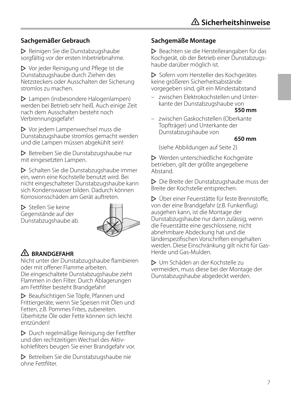 Sicherheitshinweise | Bosch DWB129950 Diseño Box EAN 4242002490267 Ancho 120 cm User Manual | Page 7 / 108