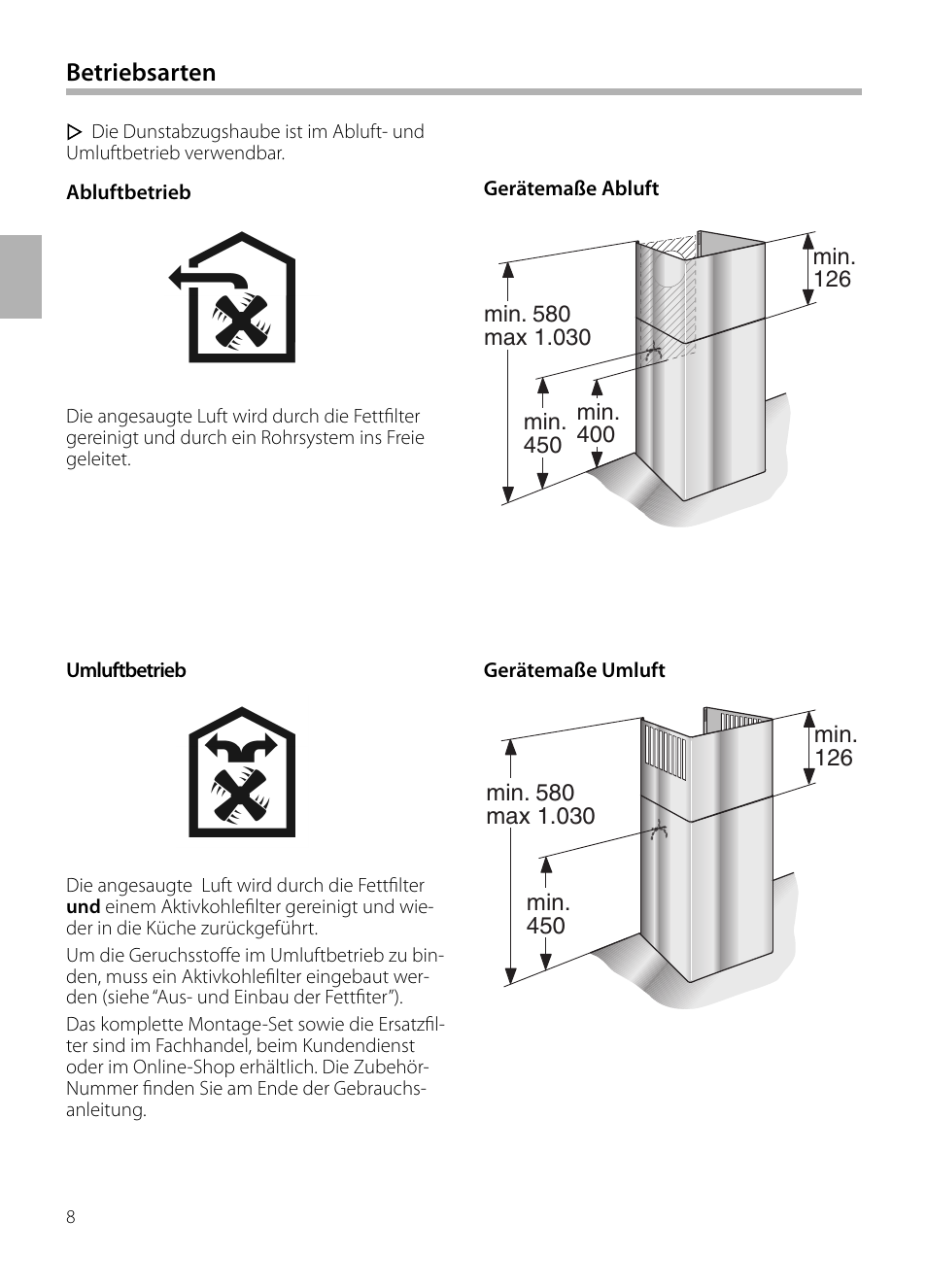 Betriebsarten | Bosch DWB129950 Diseño Box EAN 4242002490267 Ancho 120 cm User Manual | Page 8 / 108