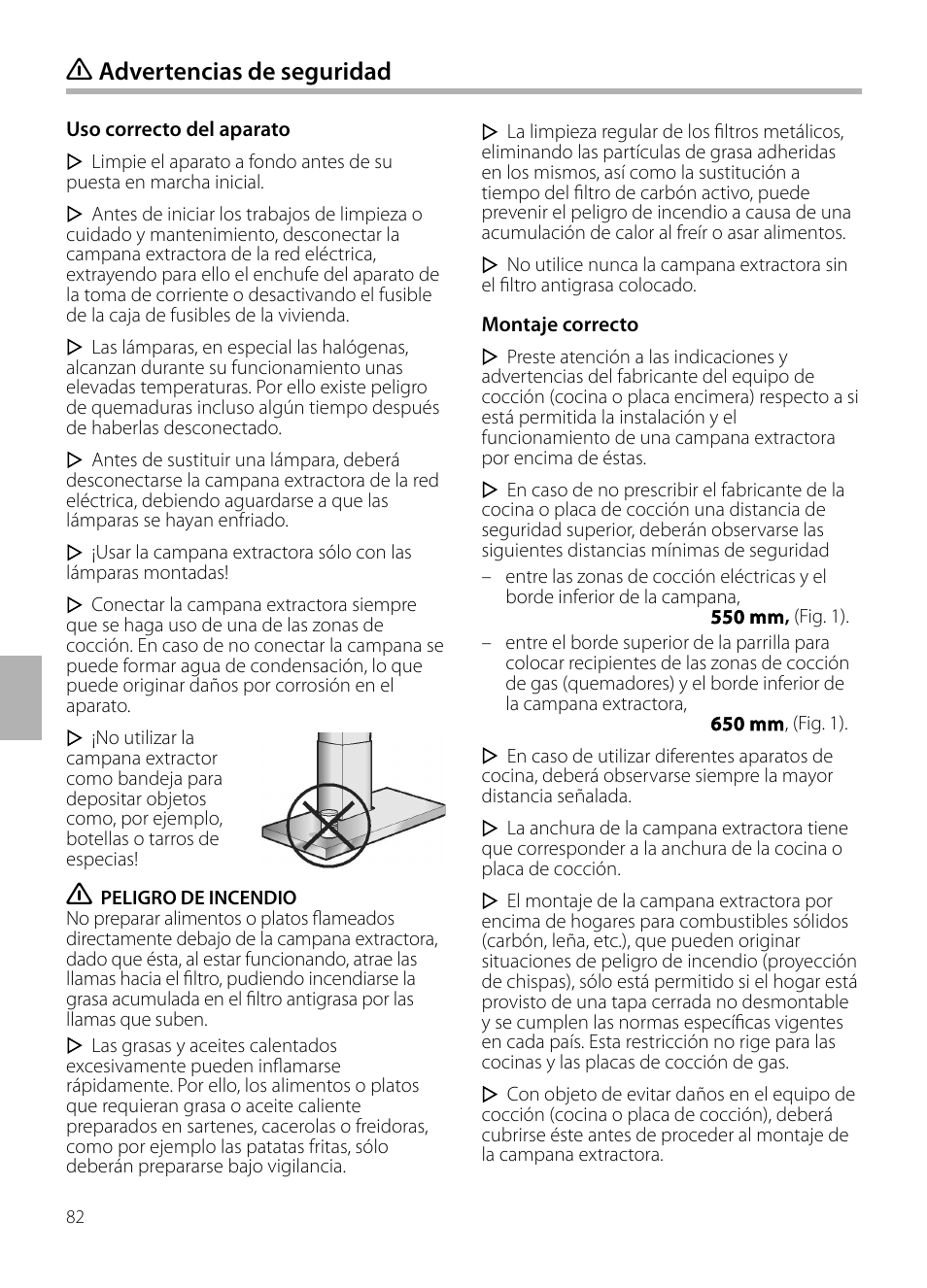 Advertencias de seguridad | Bosch DWB129950 Diseño Box EAN 4242002490267 Ancho 120 cm User Manual | Page 82 / 108