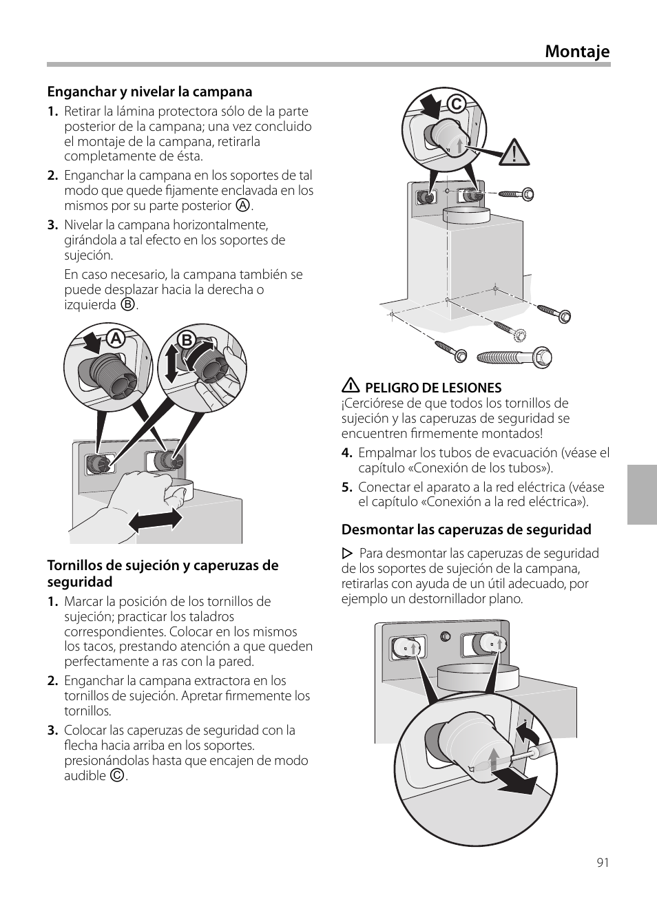 Montaje | Bosch DWB129950 Diseño Box EAN 4242002490267 Ancho 120 cm User Manual | Page 91 / 108