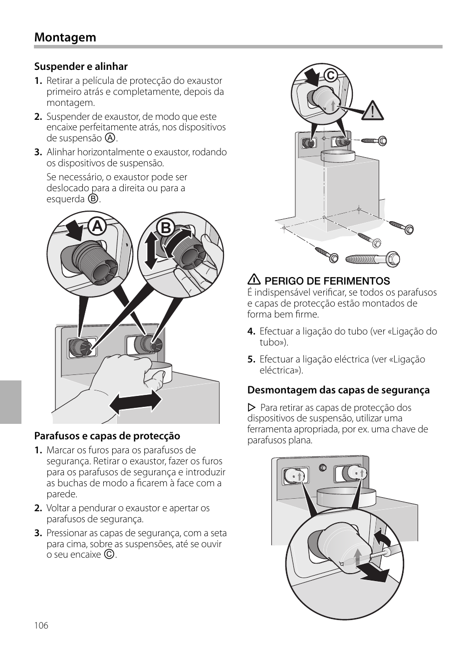 Montagem | Bosch DIB099950 Diseño Box EAN 4242002494395 Ancho 90 cm User Manual | Page 106 / 108