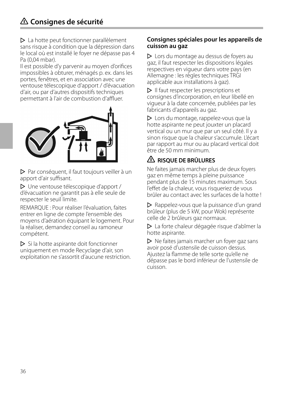Consignes de sécurité | Bosch DIB099950 Diseño Box EAN 4242002494395 Ancho 90 cm User Manual | Page 36 / 108