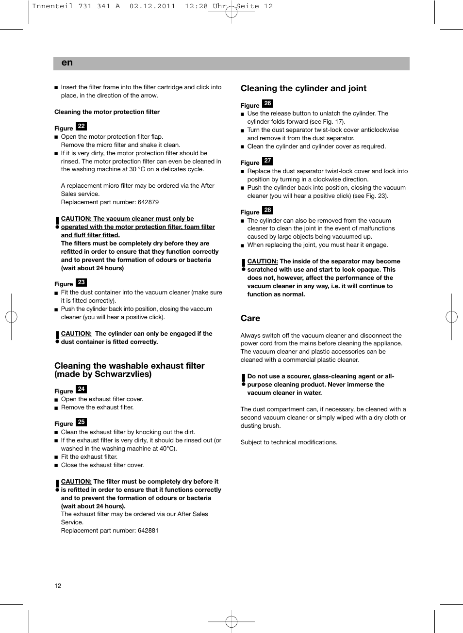 Bosch BX12222 Aspiradores sin bolsa BX1 parquet 2200 W EAN 4242002688992 User Manual | Page 13 / 142