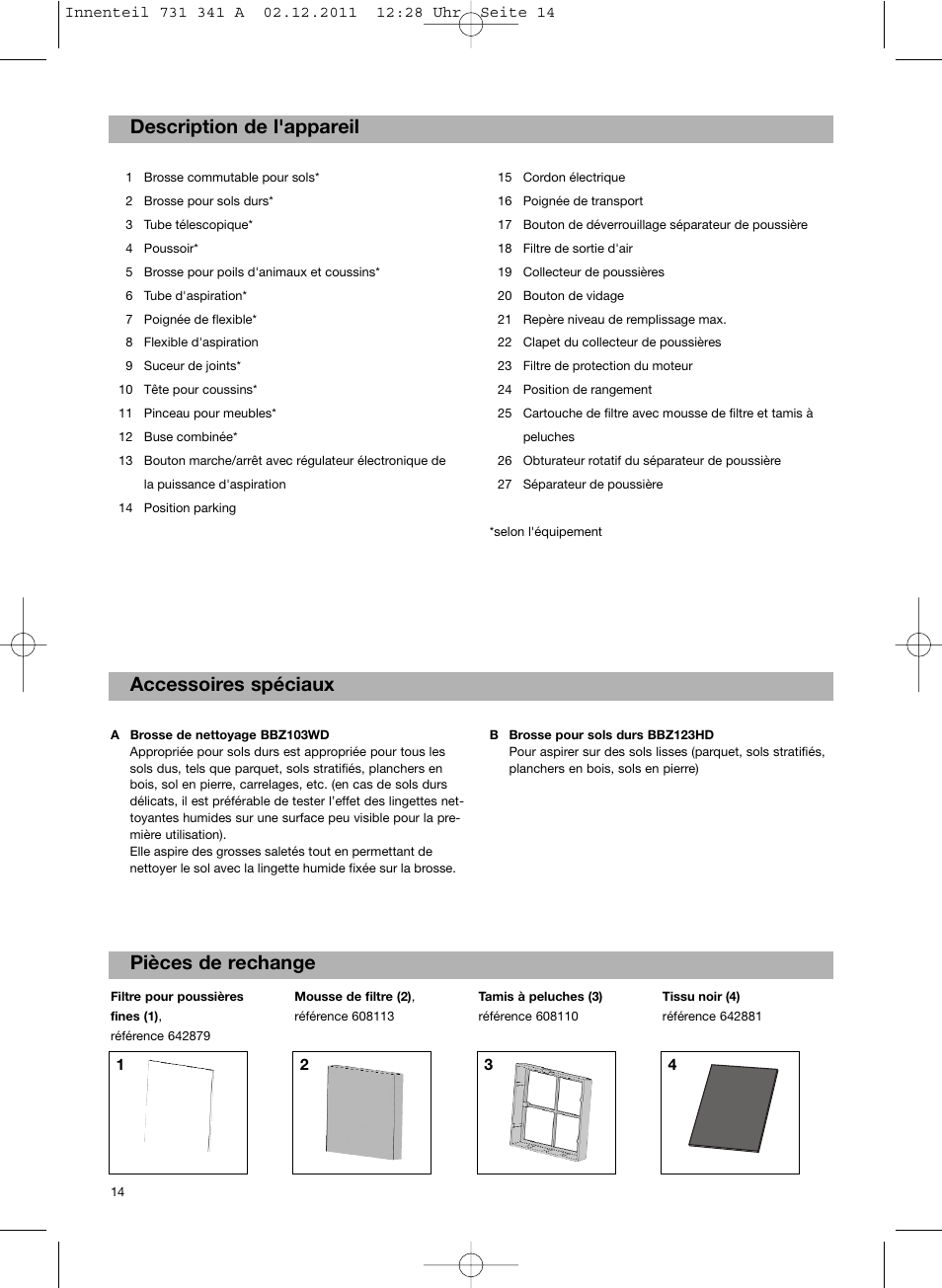 Bosch BX12222 Aspiradores sin bolsa BX1 parquet 2200 W EAN 4242002688992 User Manual | Page 15 / 142