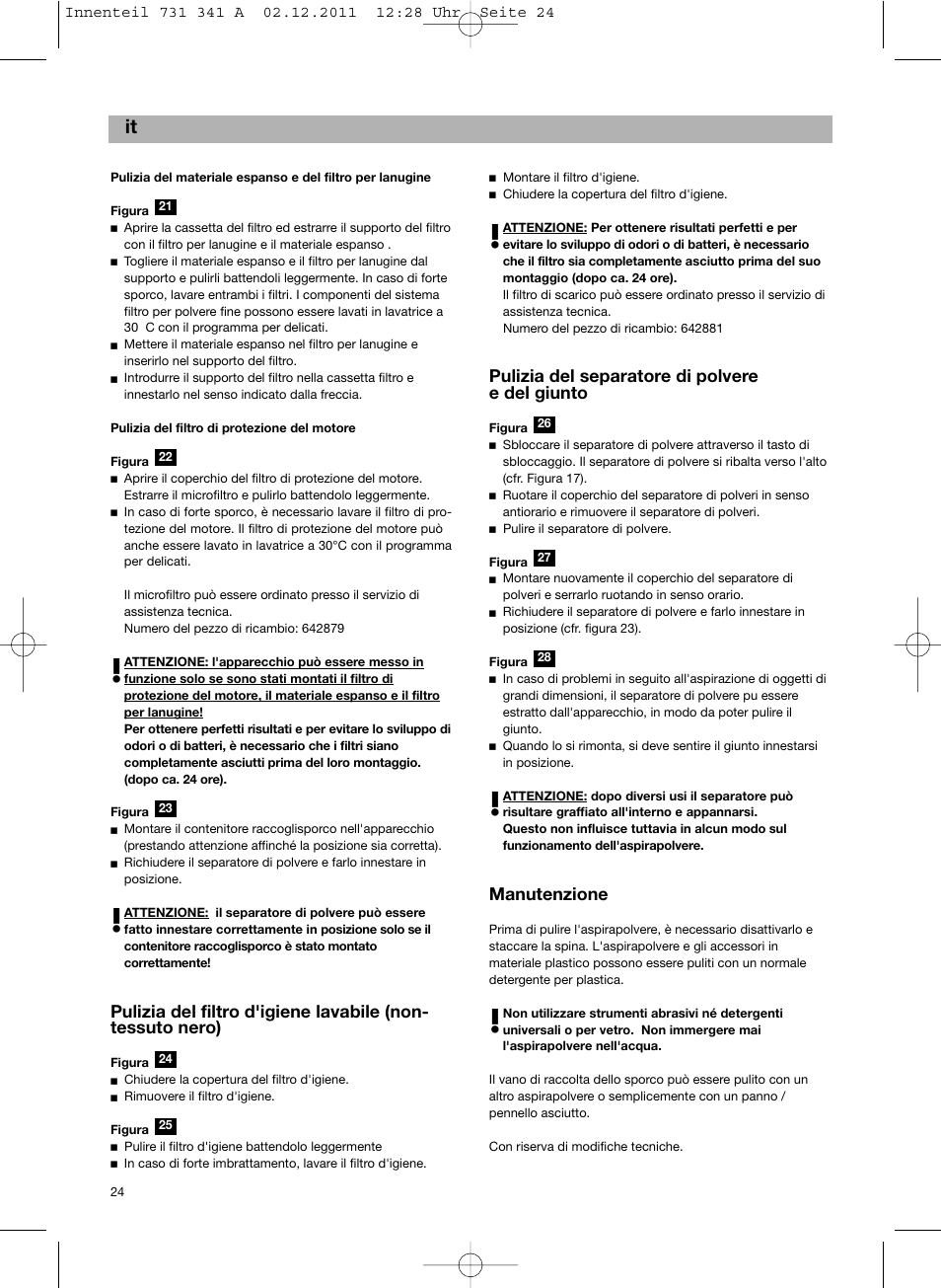 Bosch BX12222 Aspiradores sin bolsa BX1 parquet 2200 W EAN 4242002688992 User Manual | Page 25 / 142