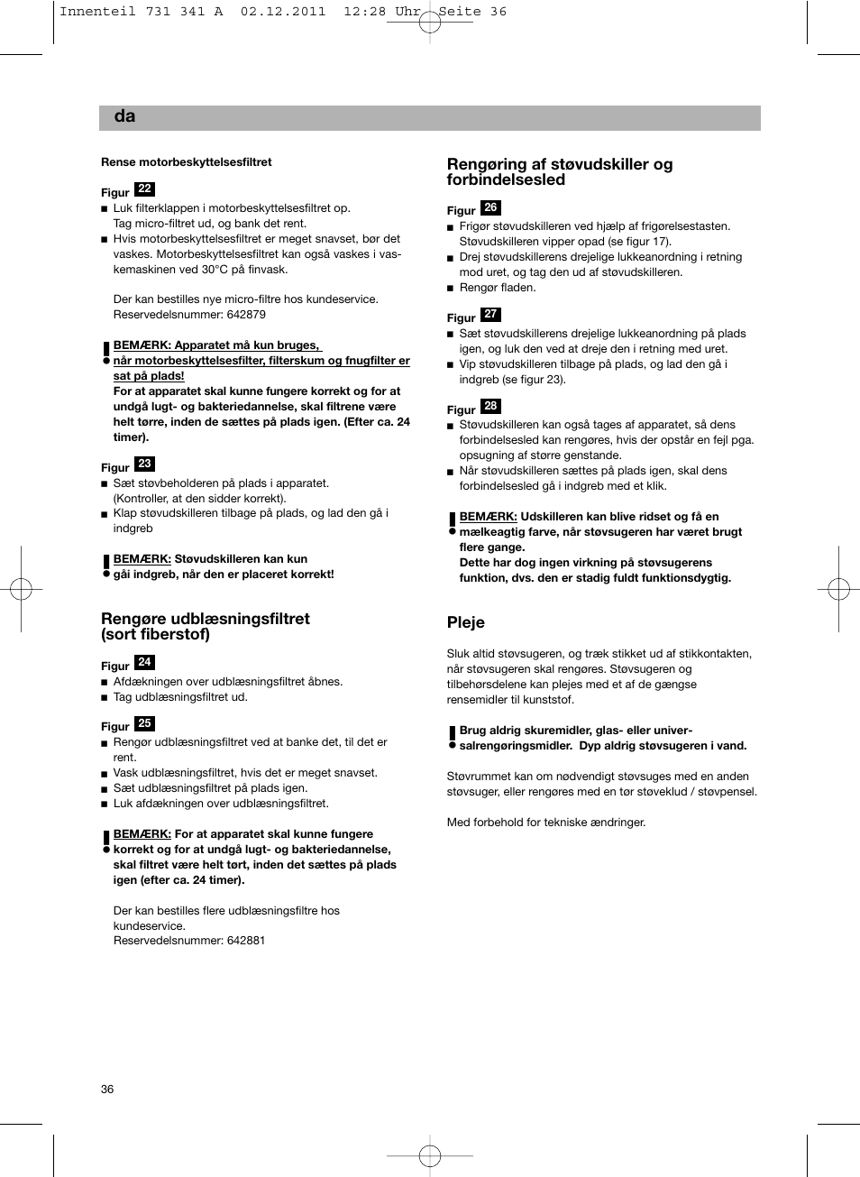 Bosch BX12222 Aspiradores sin bolsa BX1 parquet 2200 W EAN 4242002688992 User Manual | Page 37 / 142