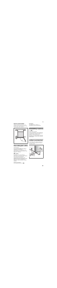 Asennus asennustilaan, Oven kätisyyden vaihto, Seinävälilevyn asennus | Laitteen suoristaminen | Bosch KGN36SM30 User Manual | Page 23 / 43