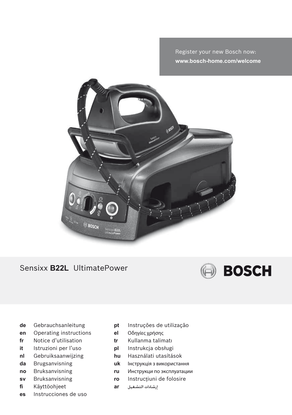 Bosch TDS2250 Centro de planchado Sensixx B22L EAN 4242002794440 User Manual | 150 pages