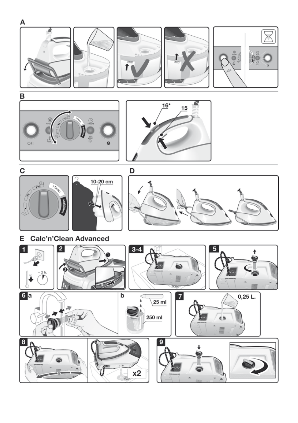 Figures, Figures a-e | Bosch TDS2250 Centro de planchado Sensixx B22L EAN 4242002794440 User Manual | Page 2 / 150