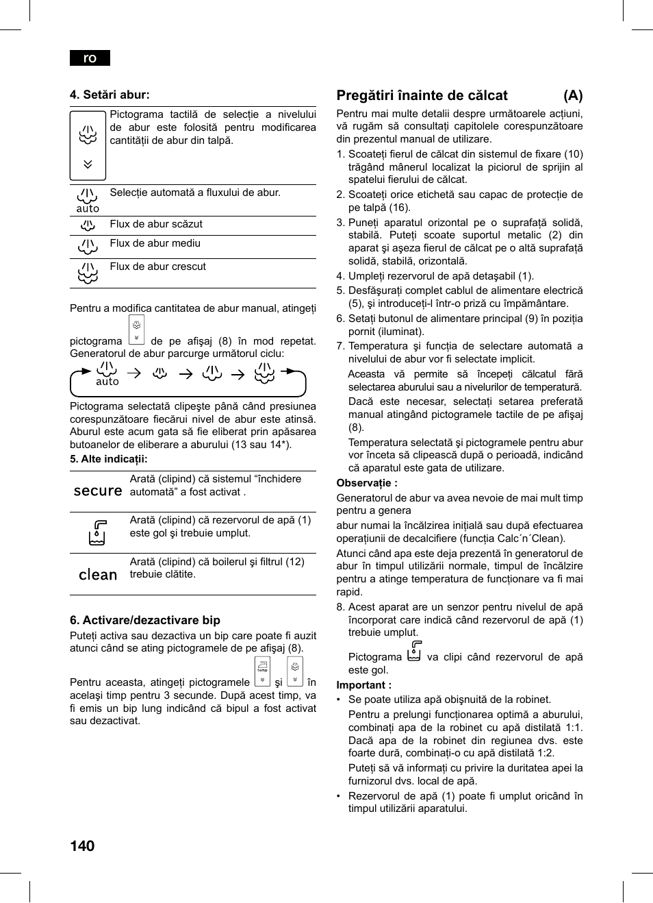 Pregătiri înainte de călcat (a) | Bosch TDS4550 Centro de planchado Sensixx B45L Styline EAN 4242002684154 User Manual | Page 140 / 156