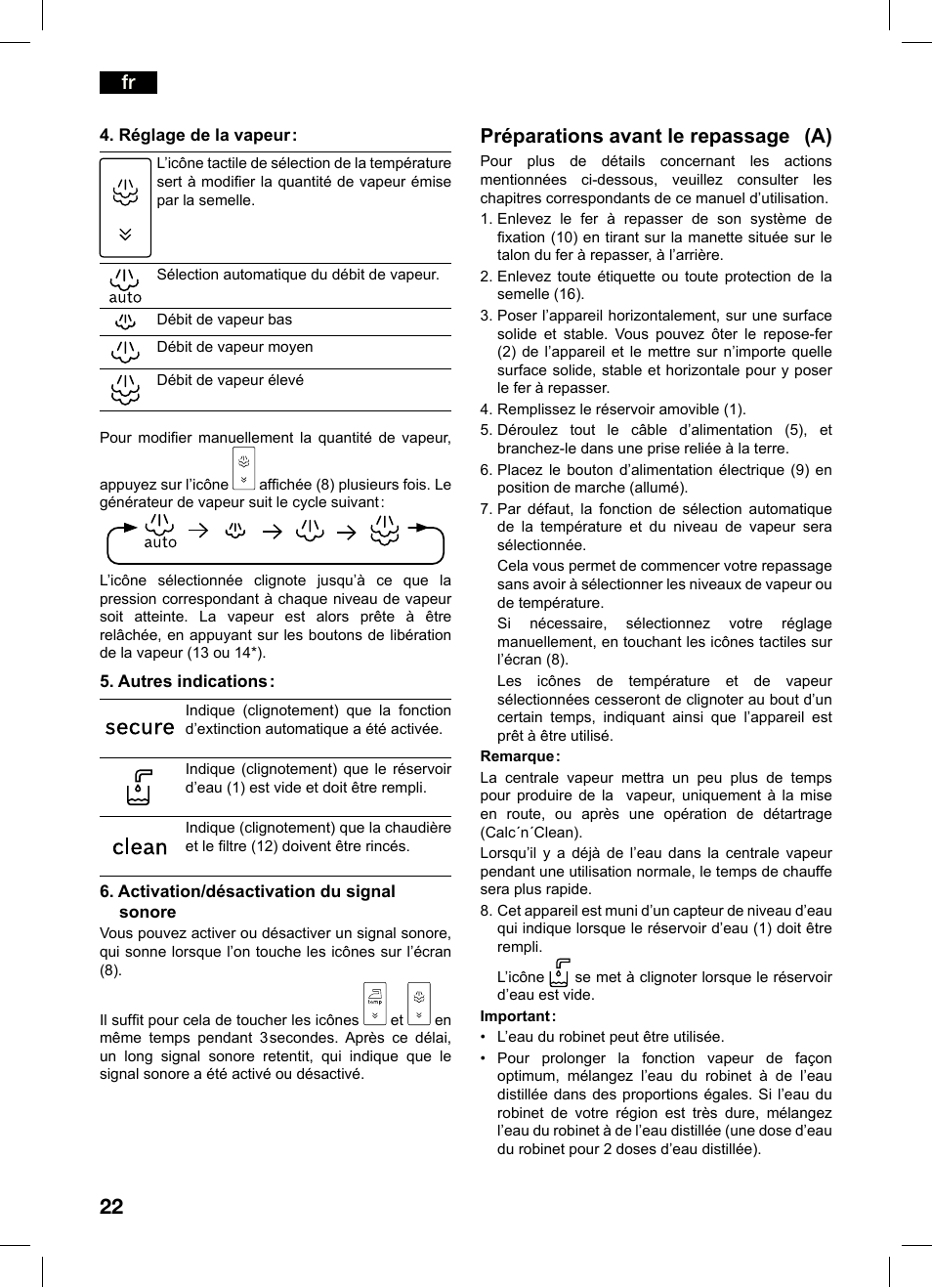 Préparations avant le repassage (a) | Bosch TDS4550 Centro de planchado Sensixx B45L Styline EAN 4242002684154 User Manual | Page 22 / 156