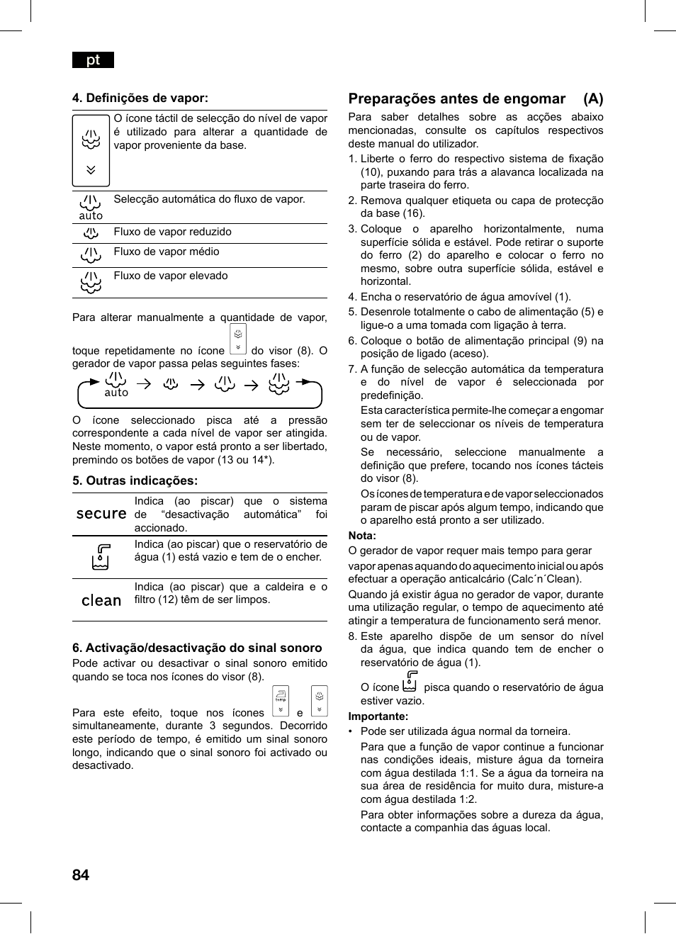 Preparações antes de engomar (a) | Bosch TDS4550 Centro de planchado Sensixx B45L Styline EAN 4242002684154 User Manual | Page 84 / 156