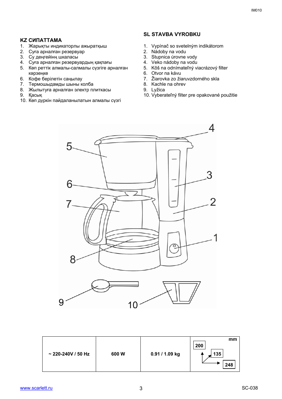 Scarlett SC-038 User Manual | Page 3 / 17