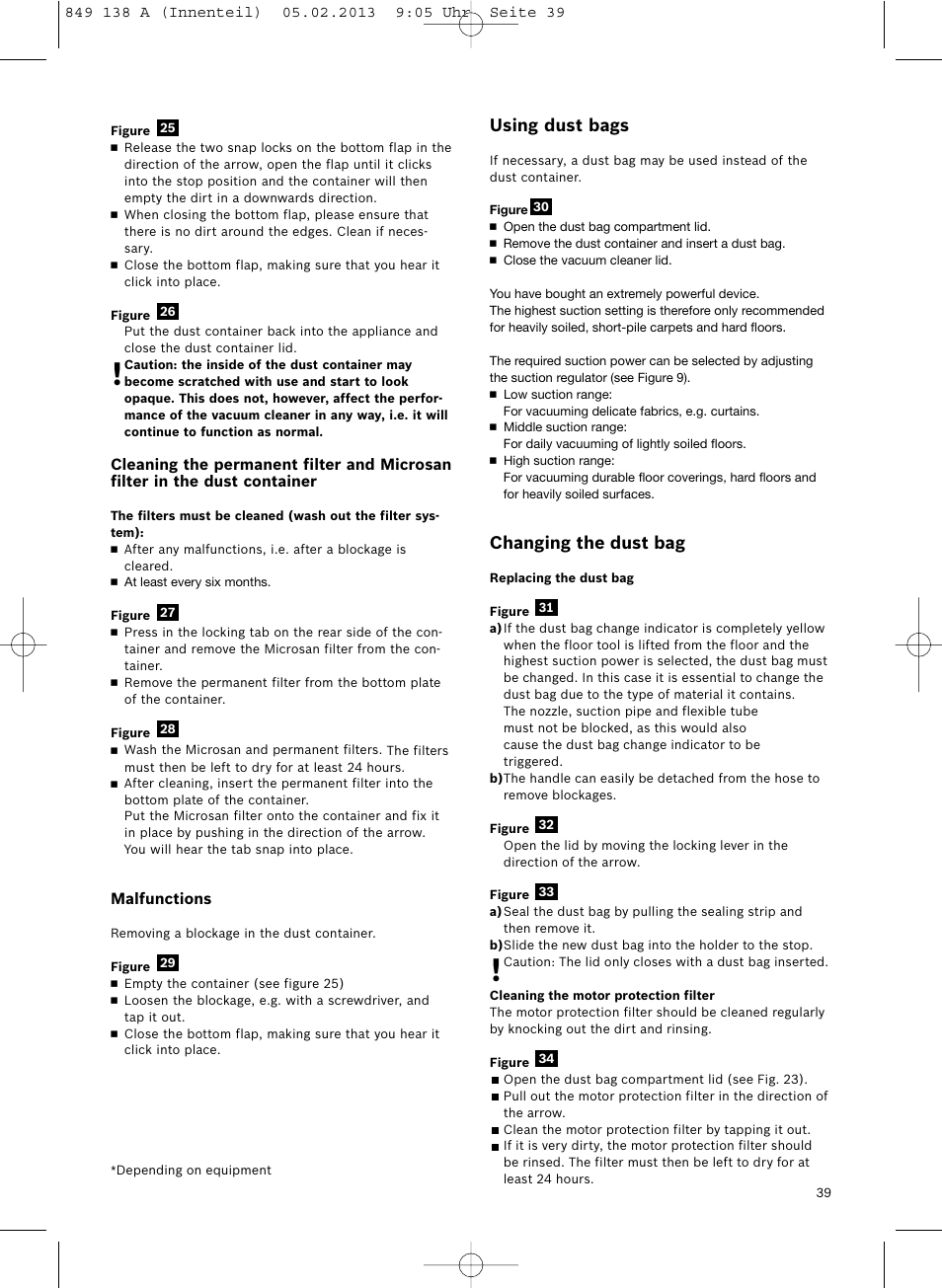 Using dust bags, Changing the dust bag | Bosch Aspiradores de trineo BSGL32282 BSGL32282 OZBT GL-30 bagbagless parquet hepa User Manual | Page 40 / 140