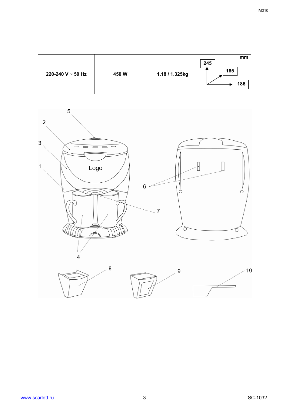 Scarlett SC-1032 User Manual | Page 3 / 16