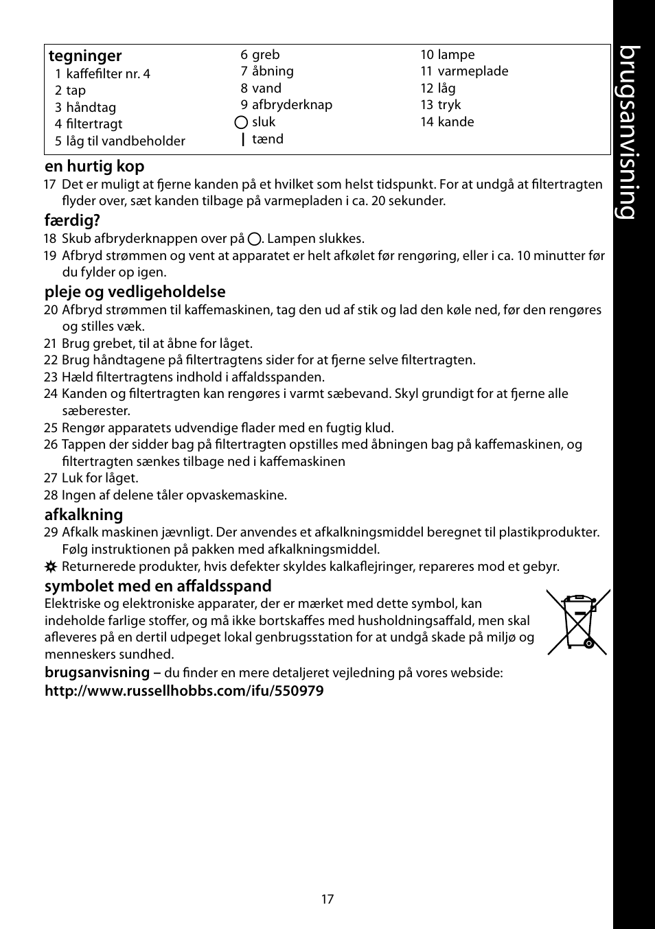 Br ug sa nv isnin g | RUSSELL HOBBS JUNGLE GREEN User Manual | Page 17 / 48