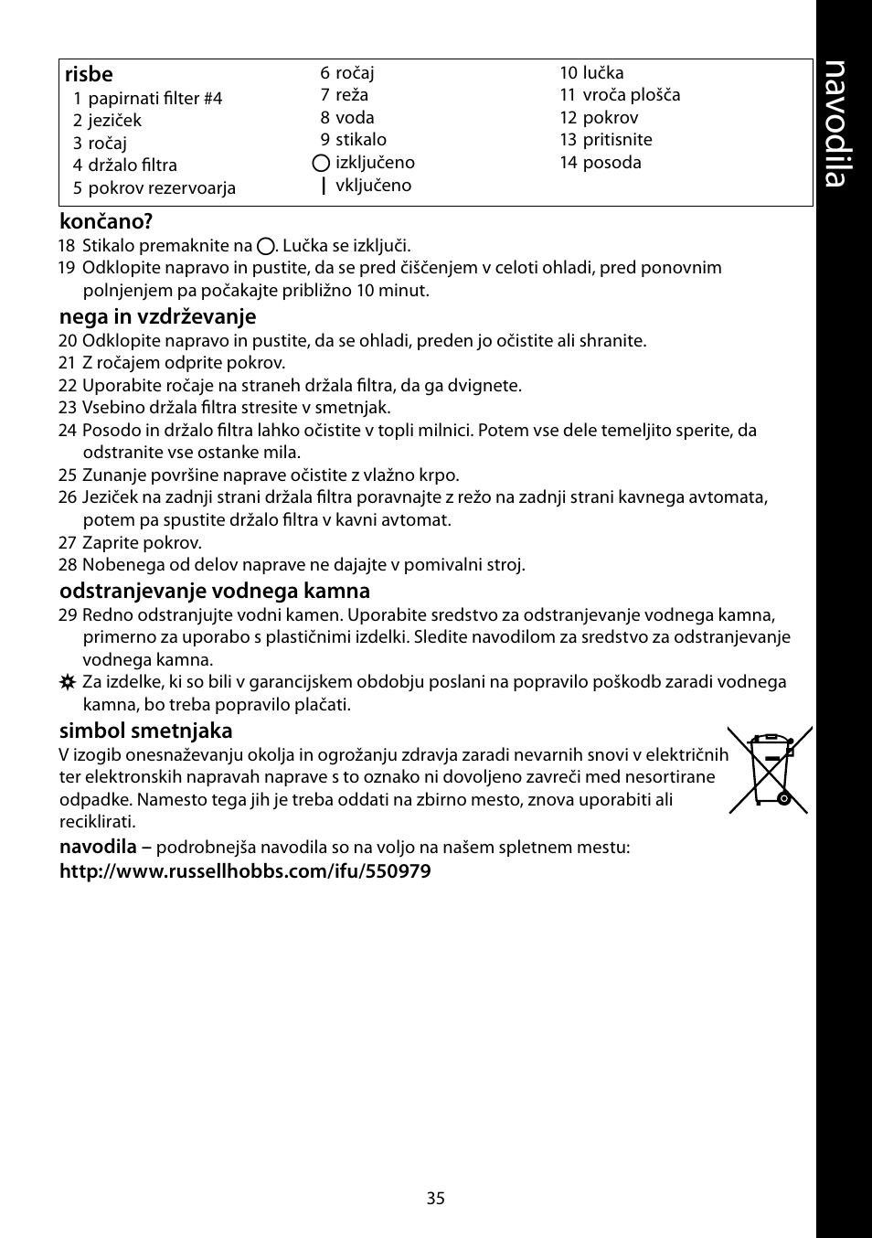 Na vo dil a | RUSSELL HOBBS JUNGLE GREEN User Manual | Page 35 / 48
