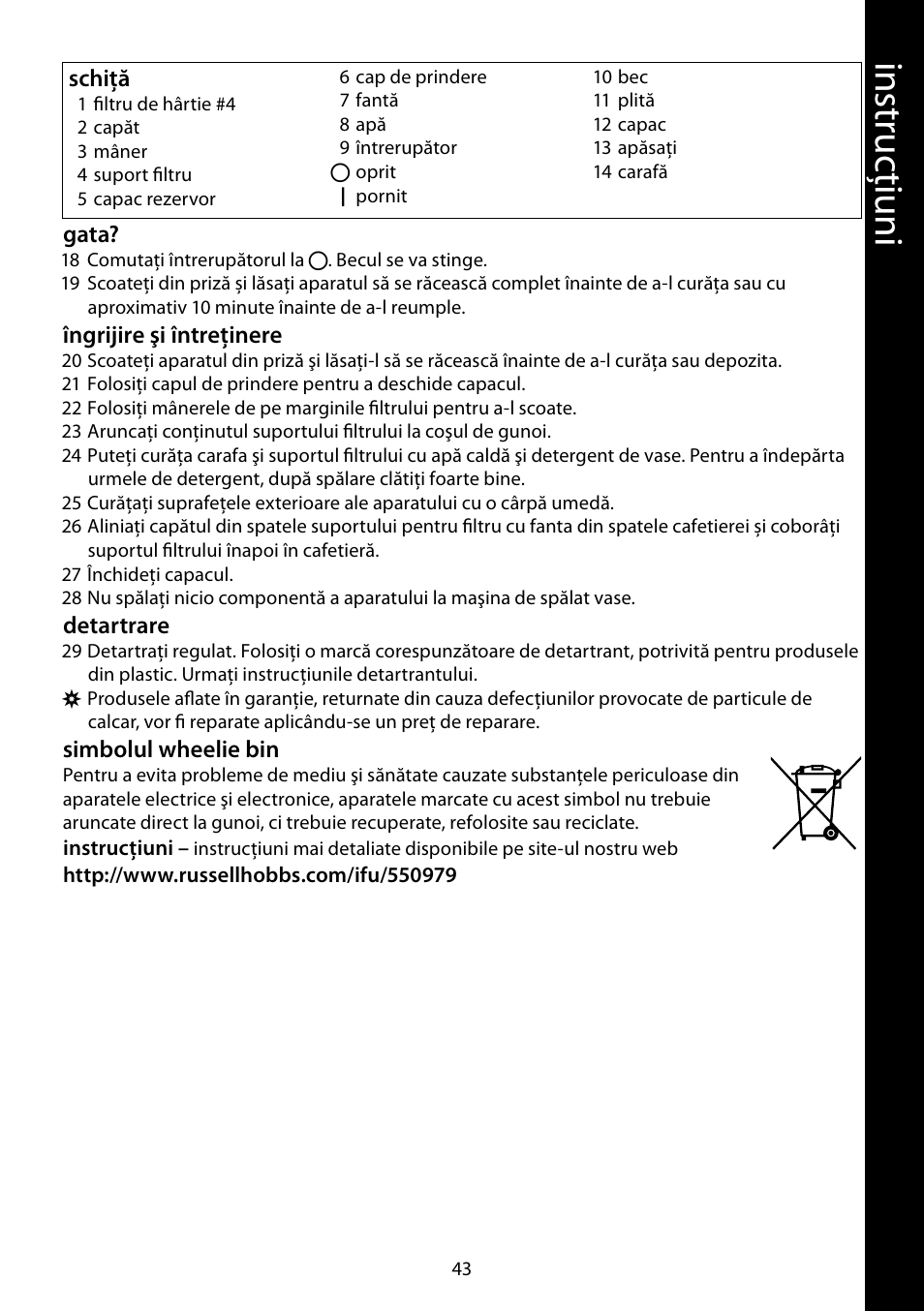 RUSSELL HOBBS JUNGLE GREEN User Manual | Page 43 / 48