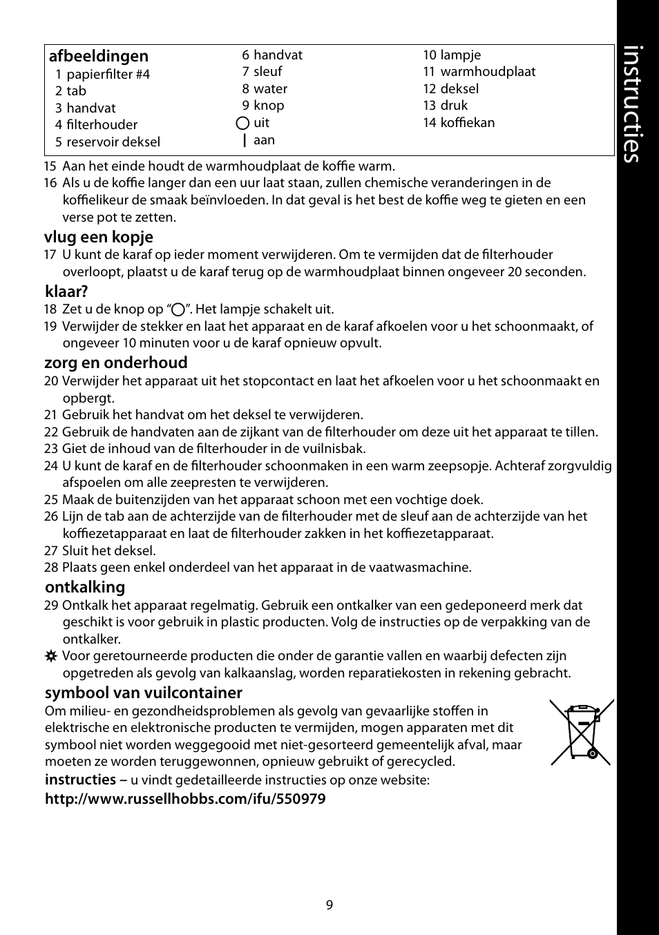 Ins tru cti es | RUSSELL HOBBS JUNGLE GREEN User Manual | Page 9 / 48