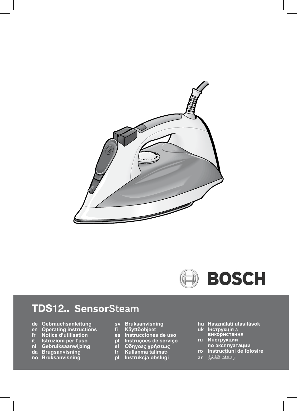 Bosch TDS1229 Centro de planchado compacto SensorSteam Ultimate EAN 4242002684598 User Manual | 116 pages