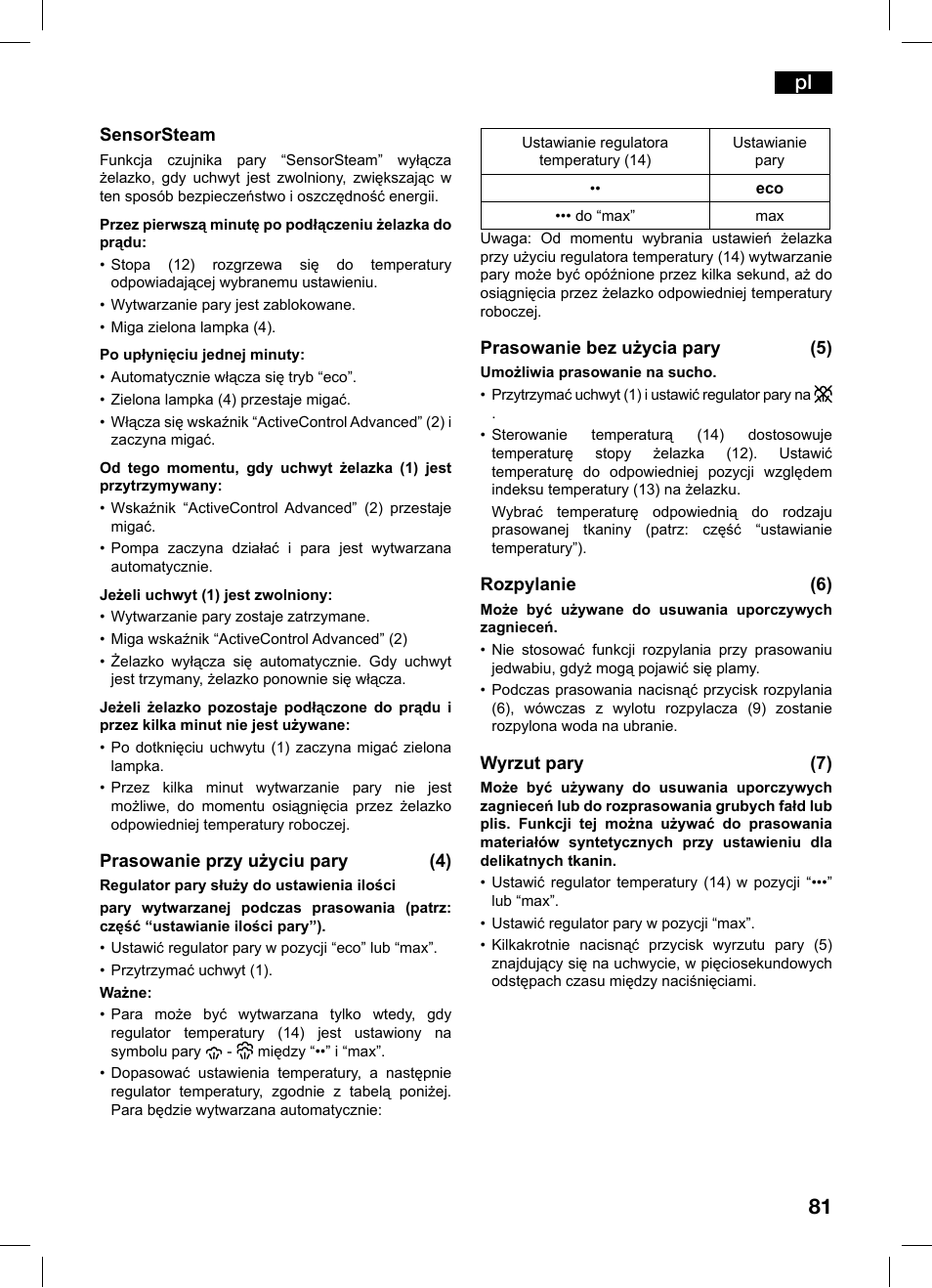 Bosch TDS1229 Centro de planchado compacto SensorSteam Ultimate EAN 4242002684598 User Manual | Page 81 / 116