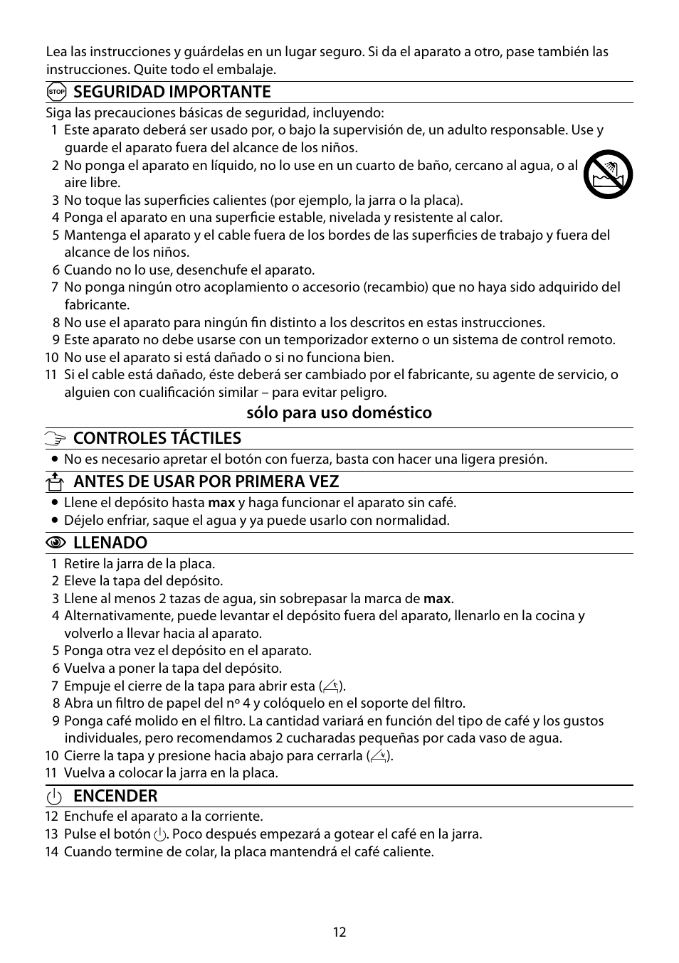 RUSSELL HOBBS STEEL TOUCH User Manual | Page 12 / 48