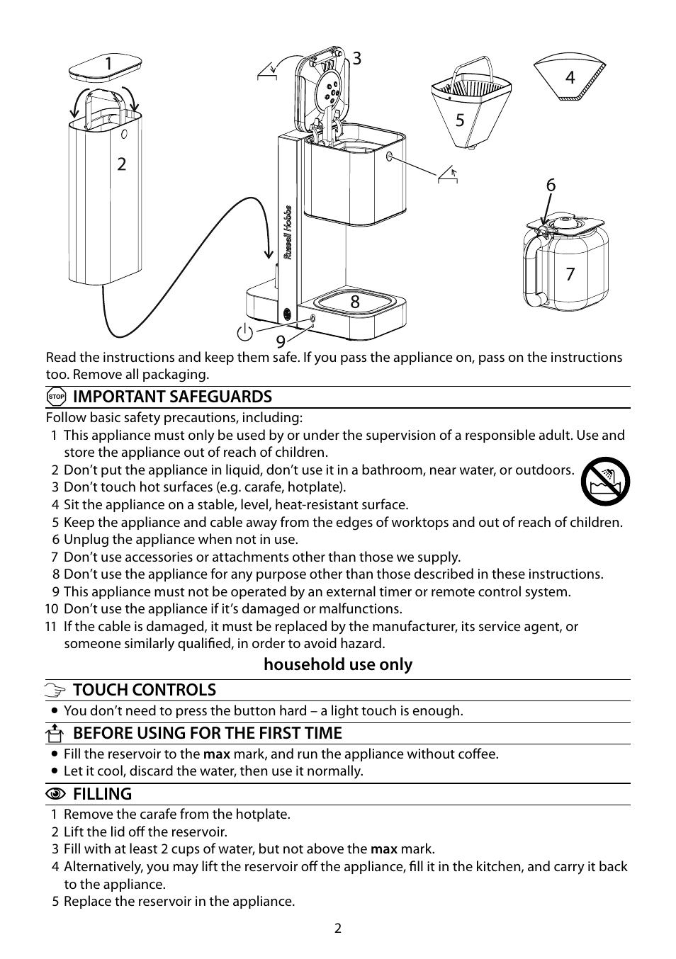 RUSSELL HOBBS STEEL TOUCH User Manual | Page 2 / 48