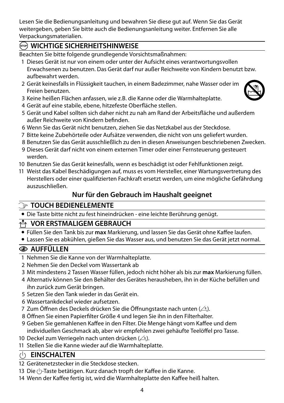 RUSSELL HOBBS STEEL TOUCH User Manual | Page 4 / 48